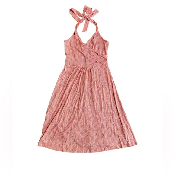Boden St. Lucia Halter Dress Coral & White size 4, like new! - Picture 2 of 10